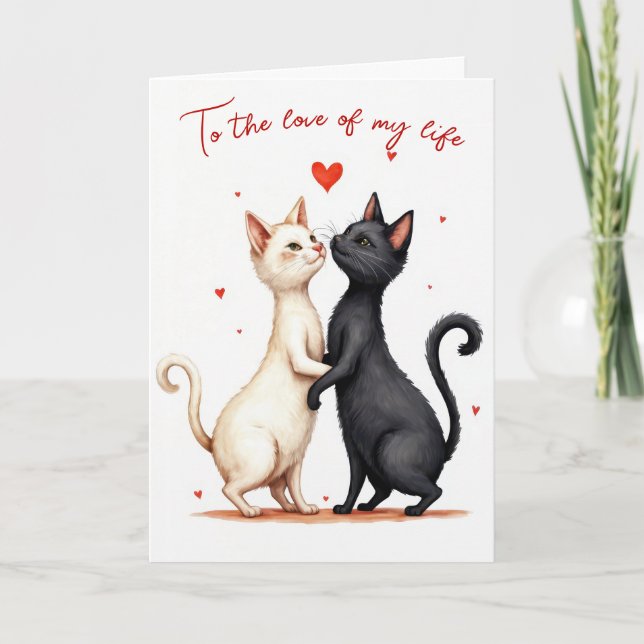 Tarjeta Anniversary Cats Slow Dancing (Anverso)