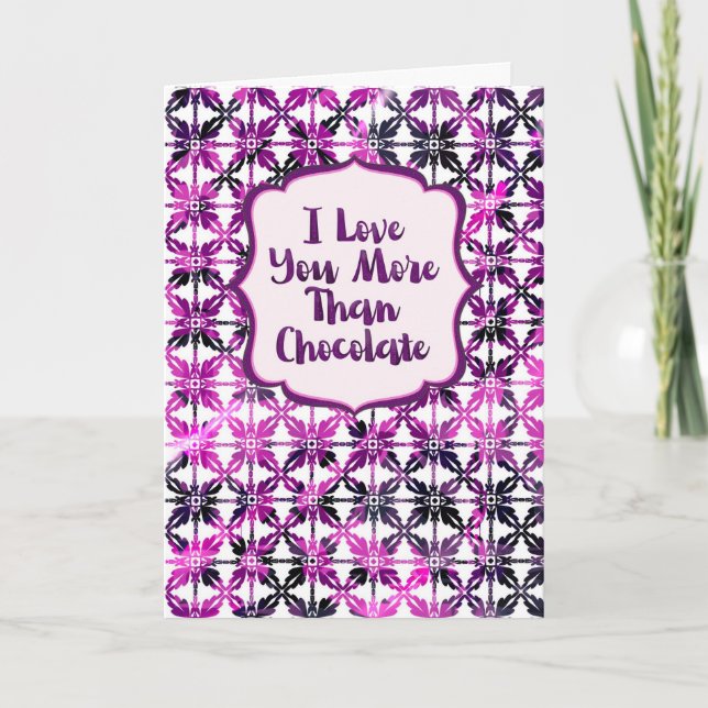 Tarjeta Anniversary I Love You More Than Chocolate (Anverso)