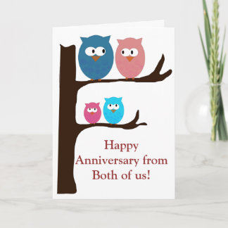 Tarjeta Anniversary Owls