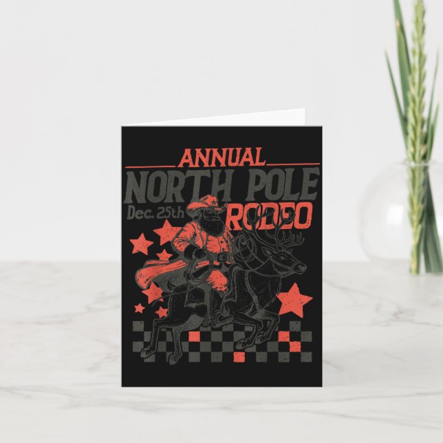 Tarjeta Annual North Le Rodeo Santa Western Cowboy Christm (Anverso)