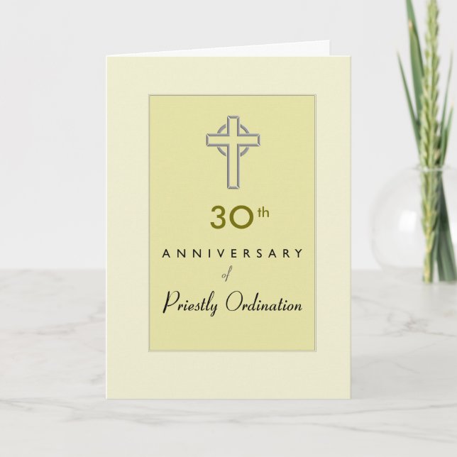 Tarjeta Año 30 del Aniversario personalizado, del Sacerdot (Anverso)