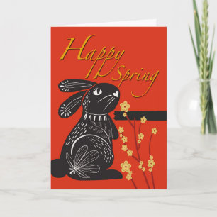 Tarjeta Año Chino de la Primavera Feliz de Conejo