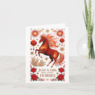 Tarjeta Año Cny 2026 del Caballo Vida Lunar Zodiaco Cabalg
