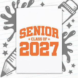 Tarjeta Año de graduación Escuela Orange Clase Superior de