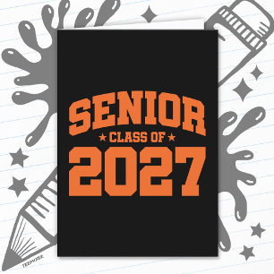 Tarjeta Año de graduación Escuela Orange Clase Superior de