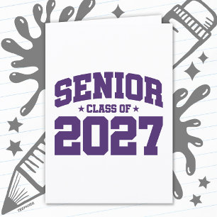 Tarjeta Año de Graduación Escuela Purpura Clase Superior d