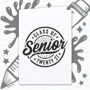 Tarjeta Año de graduación Escuela Retro Clase superior de 