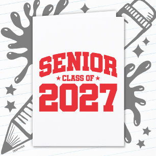 Tarjeta Año de graduación Escuela Secundaria Clase Superio
