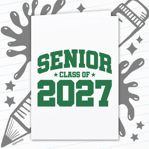 Tarjeta Año de graduación Escuela Verde Clase Superior de