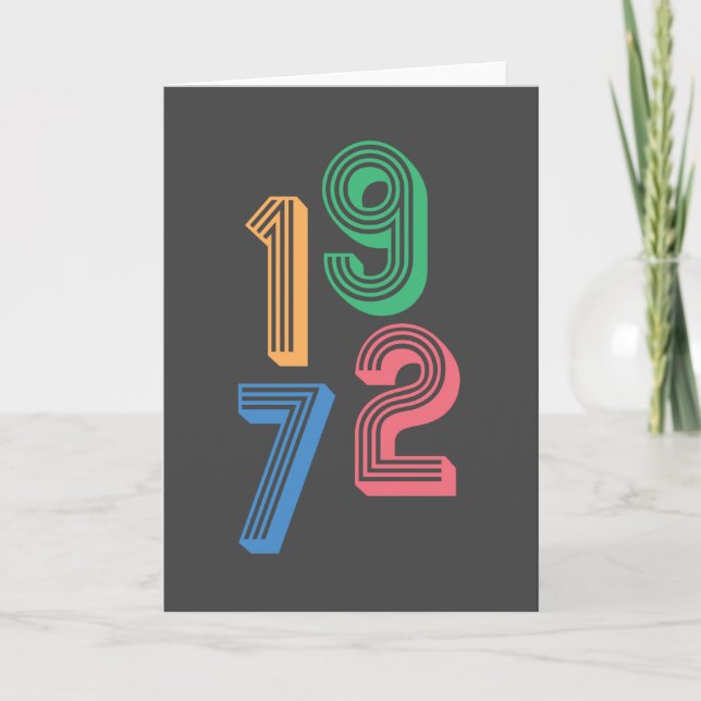 Tarjeta Año de nacimiento - 1972 - 50 cumpleaños (Anverso)