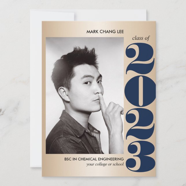 TARJETA AÑO DE ORO | FOTOGRAFÍA DE GRADUACIÓN DE LA UNIVER (Anverso)