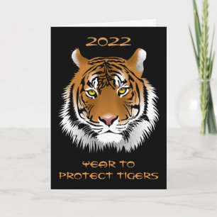 Tarjeta Año de protección de los tigres 2022