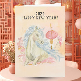 Tarjeta Año del Caballo 2026 Año Nuevo Chino