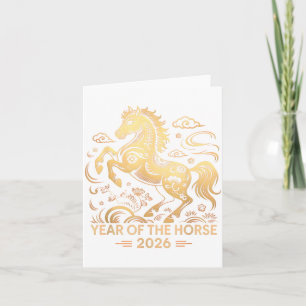 Tarjeta Año del Caballo 2026 Cultura del Zodiaco Chino