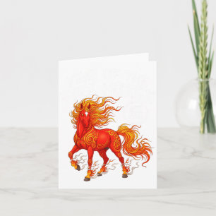 Tarjeta Año del Caballo de Fuego Año Nuevo Chino 2026 Zodi