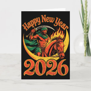 Tarjeta Año del Caballo de Fuego – Año Nuevo del Zodiaco C