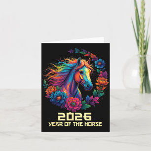 Tarjeta Año del Caballo Feliz Chino 1