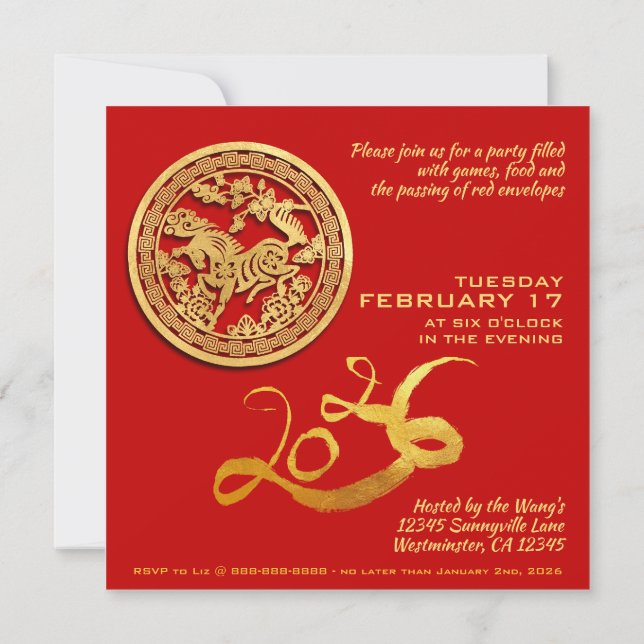 Tarjeta Año del caballo SqC01 (Reverso)