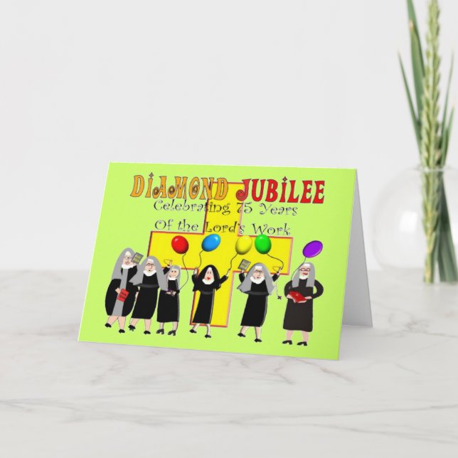 Tarjeta Año del jubileo de diamante de las monjas 75.o de (Anverso)
