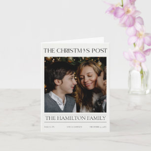 Tarjeta Año En Navidades De Reseña Periódico 6 Fotos Dobla