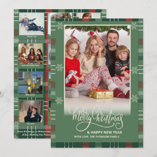 Tarjeta Año en reseña multifoto moderna Feliz Navidad