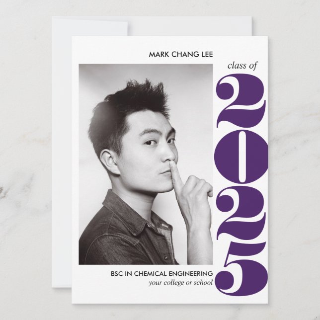 TARJETA AÑO ÉPICO | GRADUACIÓN DE FOTOGRAFÍAS DE PURPLE BO (Anverso)
