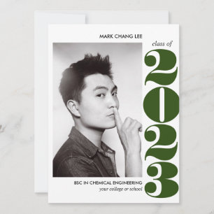TARJETA AÑO ÉPICO   GRADUACIÓN DE FOTOGRAFÍAS VERDES DE LA