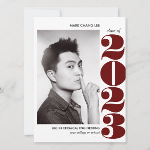 TARJETA AÑO ÉPICO GRADUACIÓN DE FOTOS DE BURGUNDY COLLEG