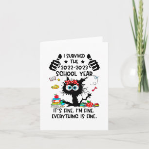 Tarjeta Año Escolar 2022-2023 Sobrevivido Feliz El Último 