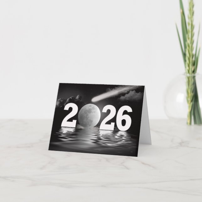 Tarjeta Año Nuevo 2026 Full Moon Business Gracias (Anverso)