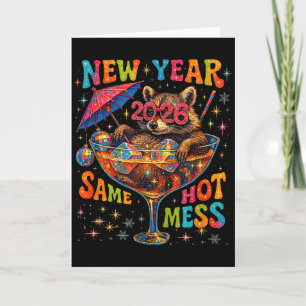 Tarjeta Año Nuevo 2026 Mismo Desastre Divertido Regalo de