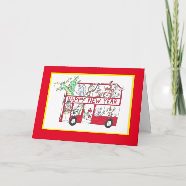 Tarjeta Año Nuevo Chino - Año del Oxi - Frontera Roja (Anverso)