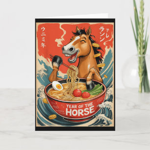 Tarjeta Año Nuevo Chino del Caballo 2026 Ramen Me