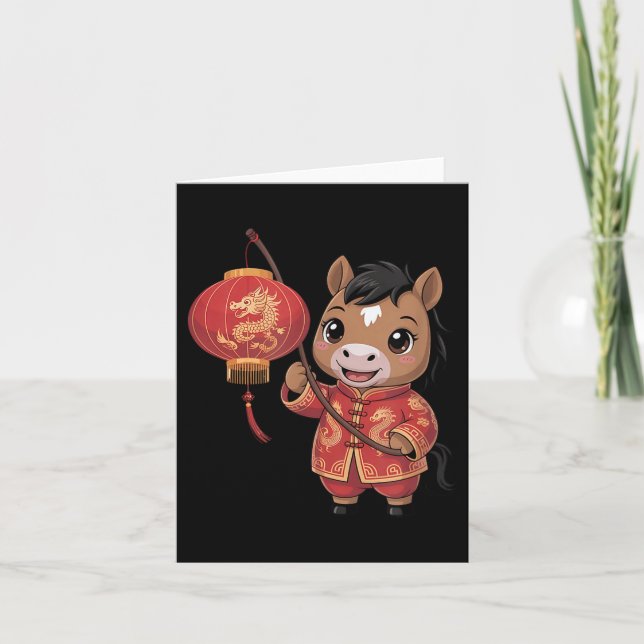 Tarjeta Año Nuevo Chino Del Caballo Chuc Mung Vietnamita (Anverso)