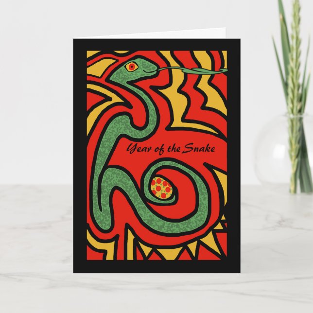 Tarjeta Año Nuevo Chino del Huevo de Esperanza de Serpient (Anverso)