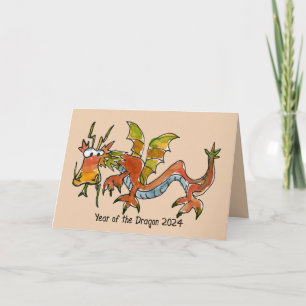 Tarjeta Año Nuevo Chino Dragón