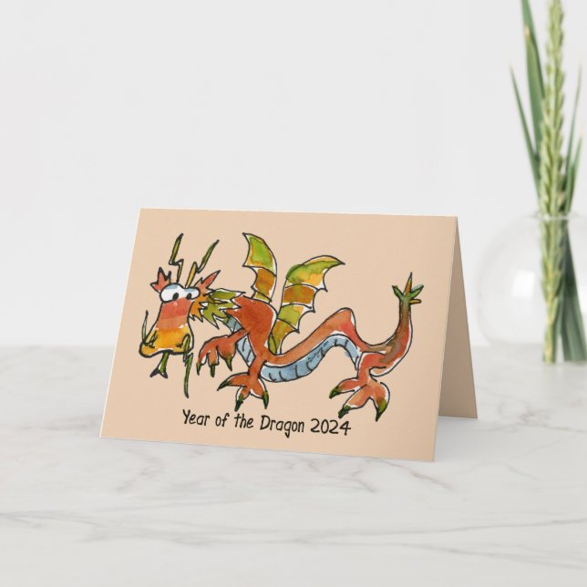 Tarjeta Año Nuevo Chino Dragón (Anverso)