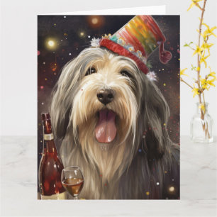 Tarjeta Año Nuevo Collie con barba