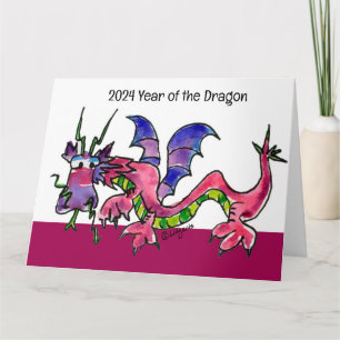 Tarjeta Año Nuevo del Dragón 2024