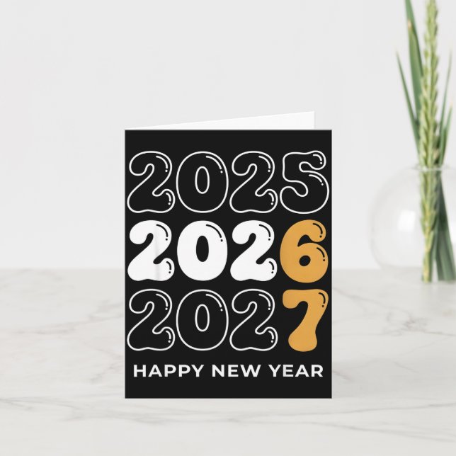 Tarjeta Año Nuevo Divertido 2026 Niños Seis Siete 67 Meme  (Anverso)