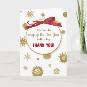 Tarjeta Año Nuevo Gracias Por Hospitalidad Copos De Noche