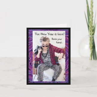 Tarjeta Año Nuevo, humorístico, mundo loco en el que vivim