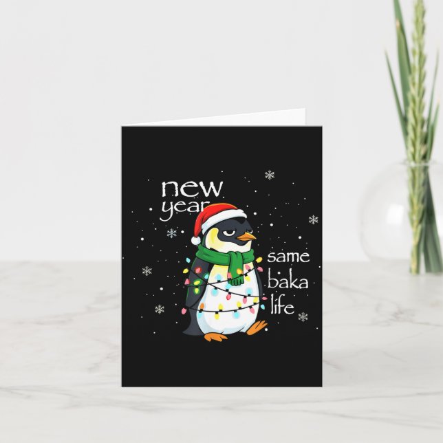 Tarjeta Año Nuevo Igual Vida Baka Pingüino Año Nuevo Sarcá (Anverso)