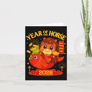 Tarjeta Año Nuevo Lunar 2026 Caballo Vietnamita Hombres Mu