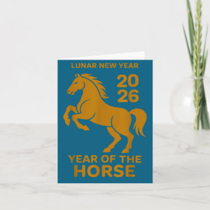 Tarjeta Año Nuevo Lunar 2026 Caballo Zodiaco Familia Wer S