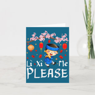 Tarjeta Año Nuevo Lunar Vietnamita Li Xi Me Por Favor Ao D
