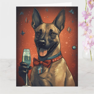 Tarjeta Año Nuevo Malinoi Belga 