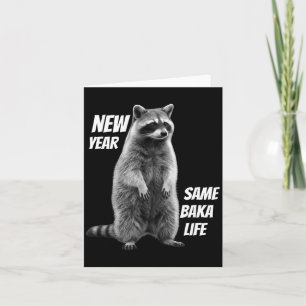 Tarjeta Año Nuevo Misma Vida de Baka Broma de Mapache