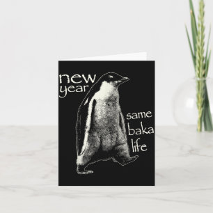 Tarjeta Año Nuevo Misma Vida de Baka Divertido Pingüino
