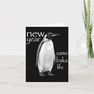 Tarjeta Año Nuevo Misma Vida de Baka Pingüino Chiste Diver